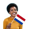 25 Packs Small Netherlands Flags on Handheld Stick，Miniature Dutch Holland