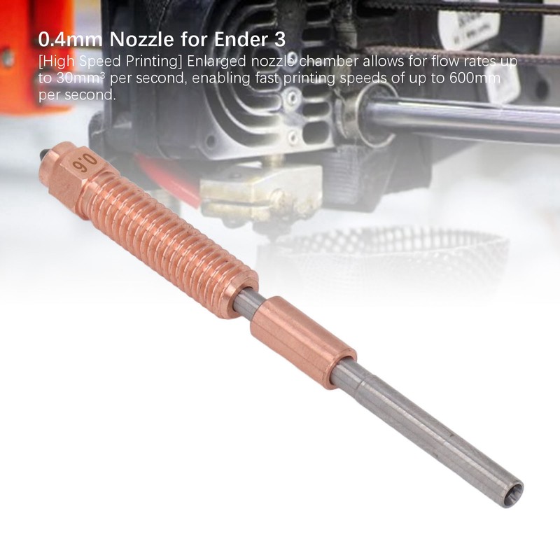 All Metal Integrated Printer Nozzle 30mm³/s Flow 600mm/s 0.6mm 3D