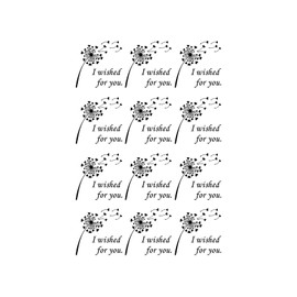 Captive Decals I Wished for You Dandelion 12 pcs 1.15 Inch Black Fused Glass Decals