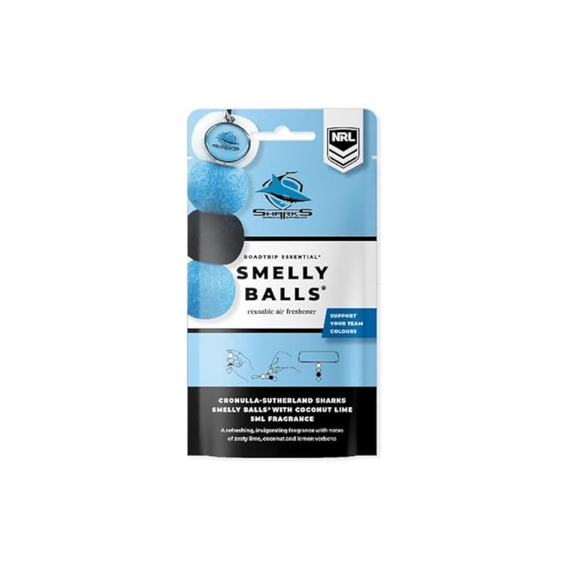 Smelly Balls Cronulla Sharks Reusable Car Air Freshener Set