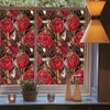 Modern Gold Red Rose Flowers Stained Glass Window Films Decorative
