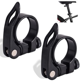 2 Pieces Bicycle Seat Clamp with Quick Release Aluminium for Folding Bike Mountain Bike Road Bike in Black (31.8 mm)