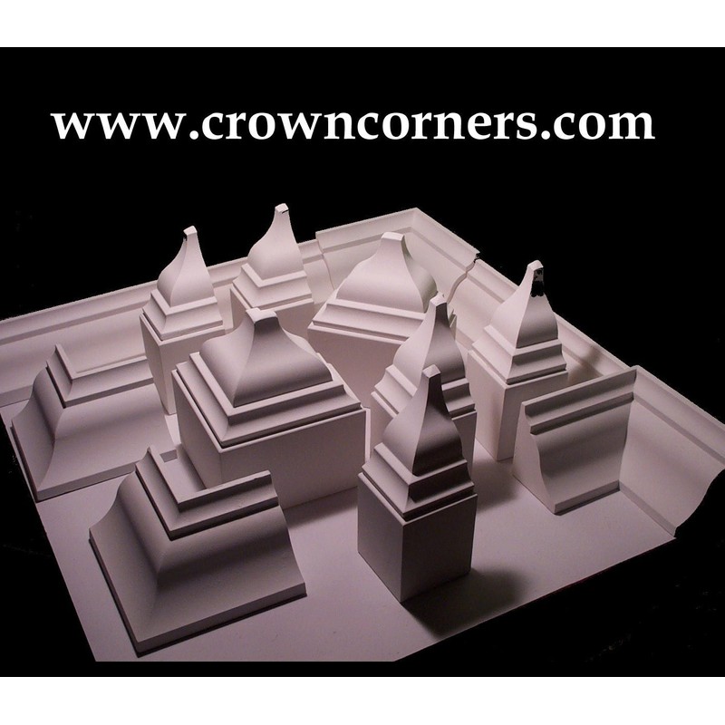 Crown Molding Corner Deco Low Profile Outside Fits 3-3 5/8
