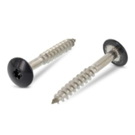 Trespo Wood Screws 4.8 x 60 mm Pack of 15 Stainless Steel A2 / V2A - Round-Headed Wood Screws with Hexalobular Socket - Rustproof - Powder Coated RAL 7016 Anthracite Grey