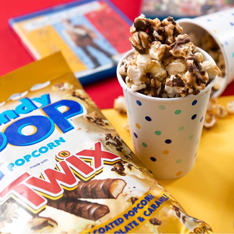 Snack Pop Twix Candy Coated Popcorn,Made with Real Twix Candy,Drizzled