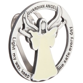 Cathedral Art (Abbey & CA Gift Glow in The Dark Guardian Angel Visor Clip, Light My Way, Silver