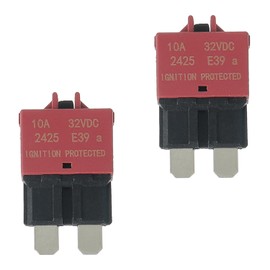 EPLZON 10A DC 12V-32V Manual Reset Circuit Breaker ATC/ATO Low Profile T3 Mini Blade Fuses Breakers for Car Trucks Marine Boat RV Solar and More,2 Pack