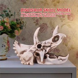 Greensen Dinosaur Skull Model Resin Dinosaur Skull Dinosaur Skeleton Ornament Resin Dinosaur Triceratops Skull Model Simulated Skeleton Home Office Display Decorative Craft, Skull Gift