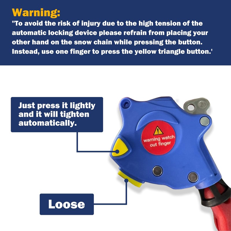 ​​NEOCHIAEVO Auto Tightening Snow Chains Tire Chains, 1-Minute Quick Install,