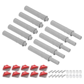 sourcing map 10 Pcs Magnetic Push Latches for Cabinet Door, 2.87x0.4 Inch Push to Open Door Latch Cabinet Hardware, Hidden Door Release Drawer Pull on Closet Touch, Plastic Grey 73x10mm