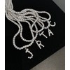 Initial A Necklaces for Women 14K White Gold Plated Cubic