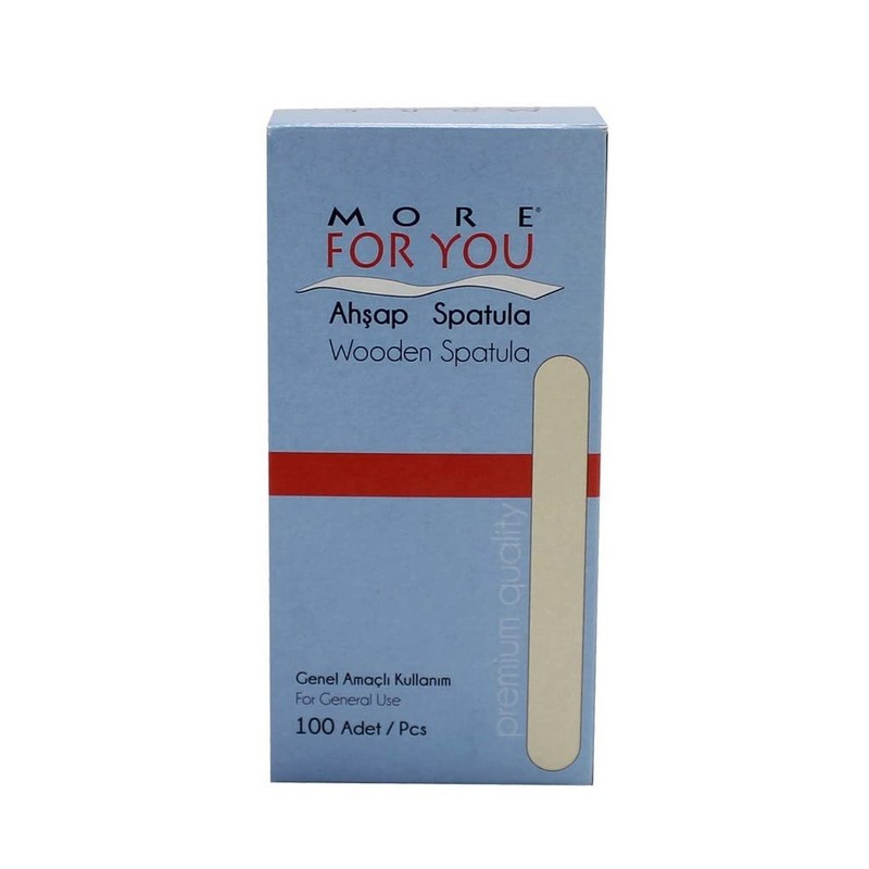 More For You Wooden Mouth Spatula 100 Pieces - Non-Sterile