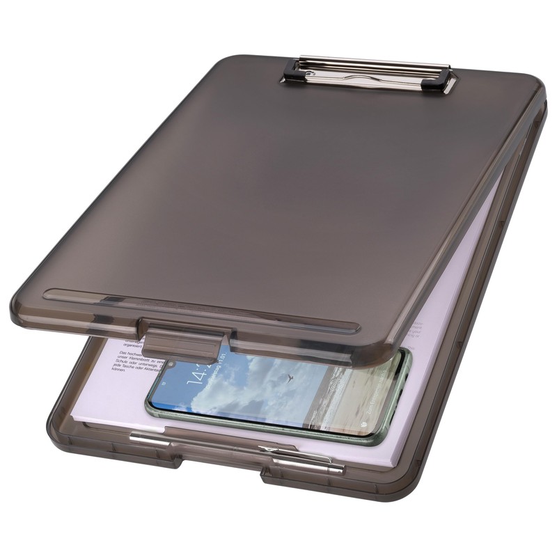 helit H2532009 Clipboard DIN A4 the Clip Grey Translucent Clipboard