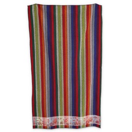 Casatessile Large Terry Cotton Beach Towel, Multi-Colour Stripes, 100 x 170 cm, Made in Italy