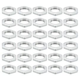 PATIKIL M10 x 1.0 Steel Hex Nuts, 60 Pack, Metric Thread, Galvanised Fittings, Nuts, Screw Bolts, Mounting Parts for Lamps, Machines, Repair, 2 mm Height