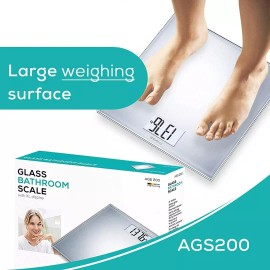 InnoHaus AGS200: Digital Luxury Glass Body Scale, Measures Body Weight - Silver