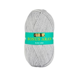 Hayfield Bonus Aran Yarn, Light Grey Mix (814), 100g