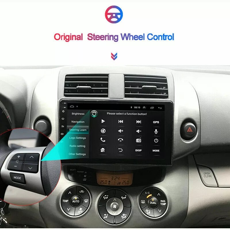 Camecho For Toyota RAV4 2006 2007-2012 9'' Android 12.0 Car