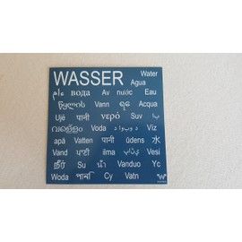 Set 1 x Diesel and 1 x Water Multilingual Sticker in Many Languages – Sticker 9.8 x 9.8 cm