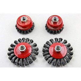 VEWERK 4PC Wire Cup & Wheel Brush Set - Steel Twist Knot 2130