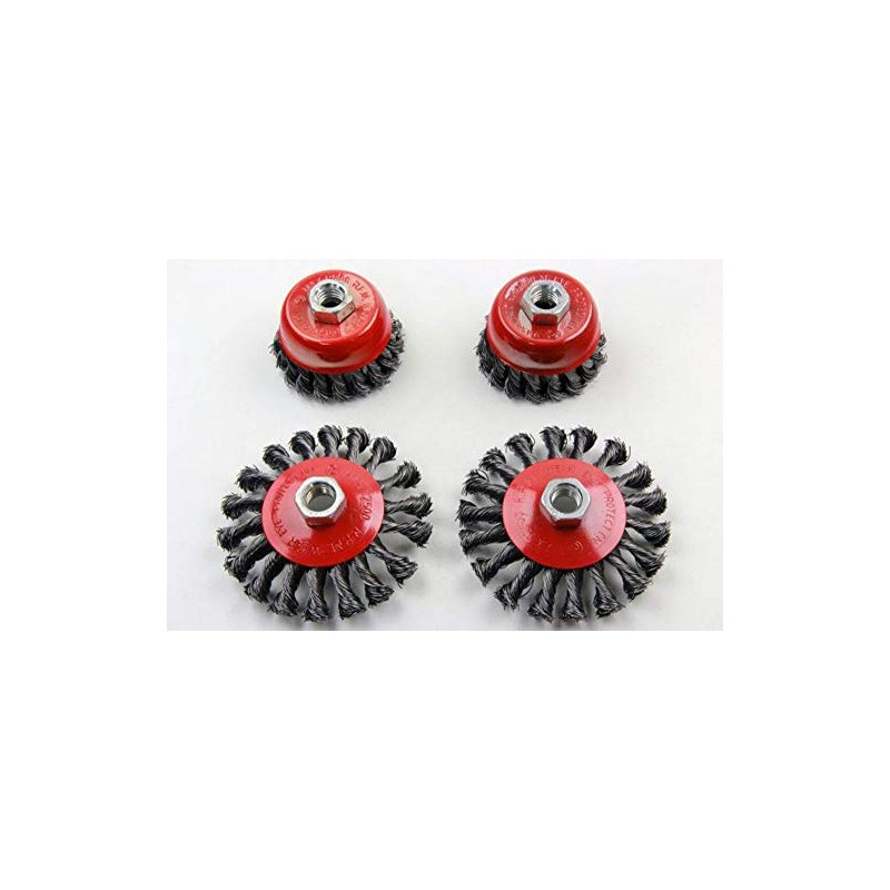 VEWERK 4PC Wire Cup & Wheel Brush Set - Steel