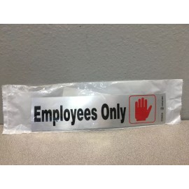 Hillman 839832 Silver "Employees Only" Decal 2 in. H X 8 in. W Pack of 6