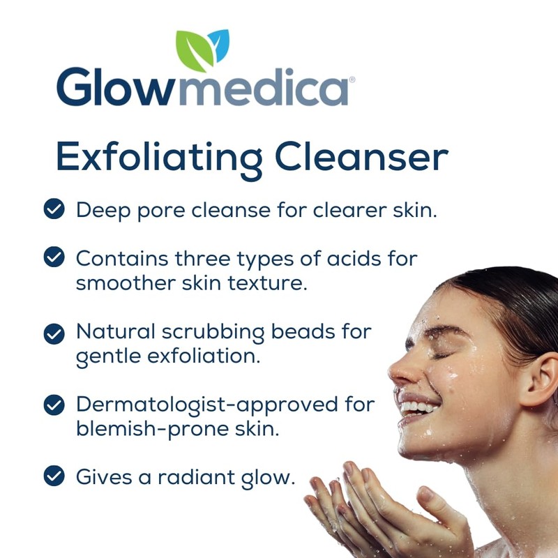 Glowmedica Exfoliating Cleanser with Glycolic, Lactic & Salicylic Acids, 8