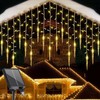 SUAVER Solar Icicle Lights Christmas Decorations with 19 Drops 96LED