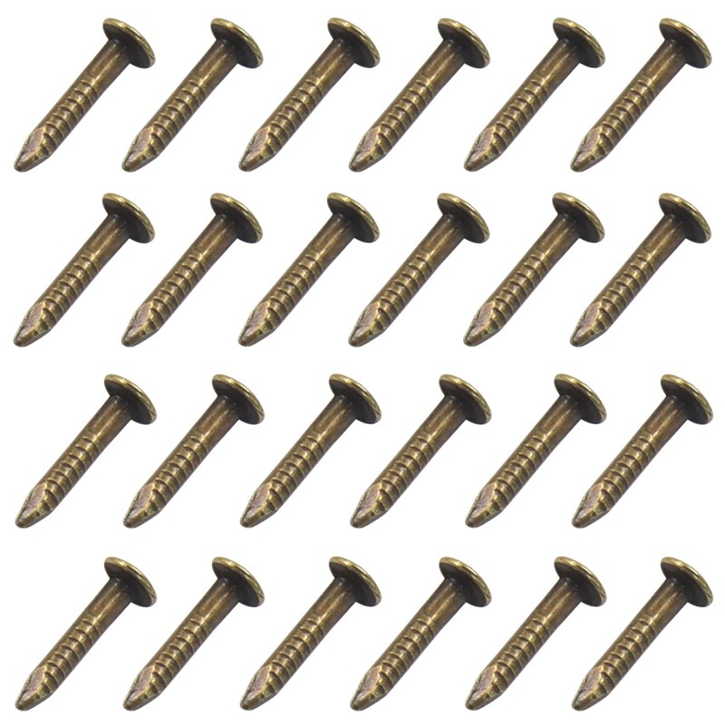 ISDVBUY 200Pcs Small Tiny Nails 1.2x8mm(DXL) Carbon Steel Copper Plated