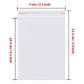 Borningfire 200 Pcs 3x4 Clear Resealable Cello/Cellophane Bags Self Adhesive Sealing, Good for Bakery Candle Soap Cookie Prints Card