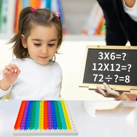 12x12 Multiplication Pop Board - Interactive Math Learning Toy for Kids, Poppable Bubble Sensory STEM Tool, Classroom & Homeschool Multiplication Chart, Stress Relief Game, CPC Certified