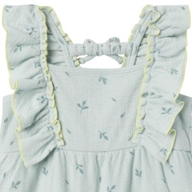 Modern Moments by Gerber Modern Moments by Gerber Baby Girls' Ruffles Long Leg Romper, Sky Leaves, 24 Months