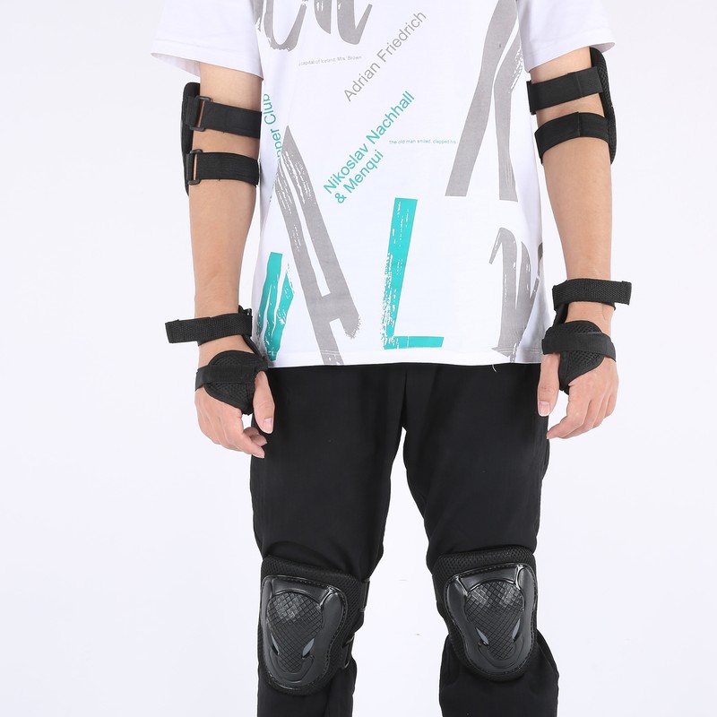 Roller Skate Protection Gear Set Adjustable Knee Elbow Pads Wrist