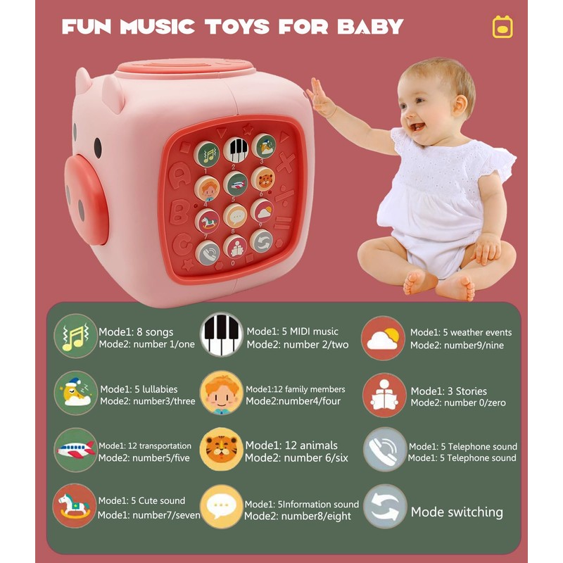 SYOHGBP 6 in 1 Busy Cube Activity Montessori Toys for