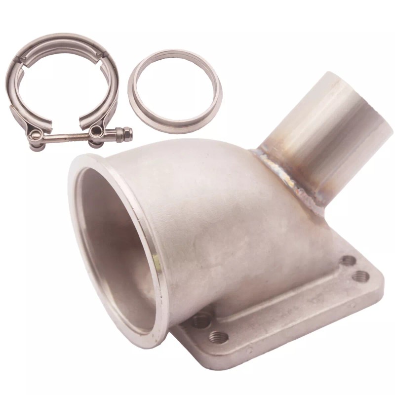 CXRacing Turbo Elbow Adapter + Vband Flange Clamp Kit T3/T4