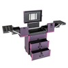 TITIDU Portable Rolling Makeups Train Case Trolley Cosmetic Storage Organizer