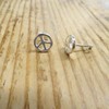 Sterling Silver Peace Sign Stud Earrings