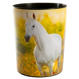 goldbuch 82 117 Chiara Paper Basket with a Diameter of 25 cm and a Height of 30 cm, Container 12 Litre Capacity, Paper Container with Horse Motif, Yellow