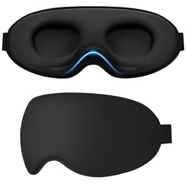 Gritin 100% Blackout Sleep Masks for Women & Men -3D Ultra Soft Comfortable Zero Eye Pressure Eye Mask for Sleeping for Side Sleepers with Adjustable Strap, Ergonomic Design Blindfold for Travel/Sleep
