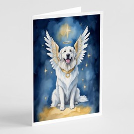 Caroline's Treasures Great Pyrenees My Angel Greeting Cards Pack of 8 Blank Cards with Envelopes Whimsical A7 Size 5x7 Blank Note Cards