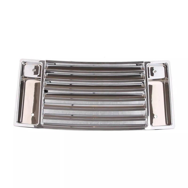 autopart2021 Silver Front Hood Deck Vent Panel Handle Cover Trim