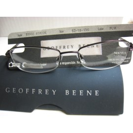 GEOFFREY BEENE EYEGLASS FRAMES Style STAGE STRUCK in  PLUM 52-18-135 W/ Case