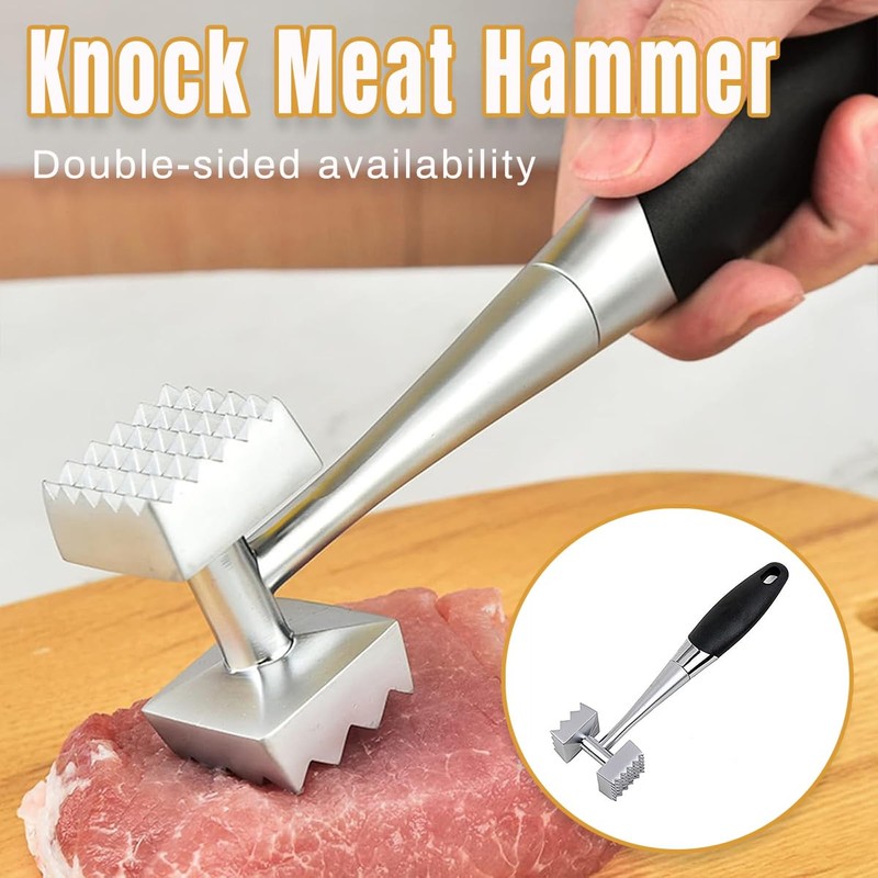 AIMALL Double-Sided Meat Tenderizer Mallet with 16 Large and 36
