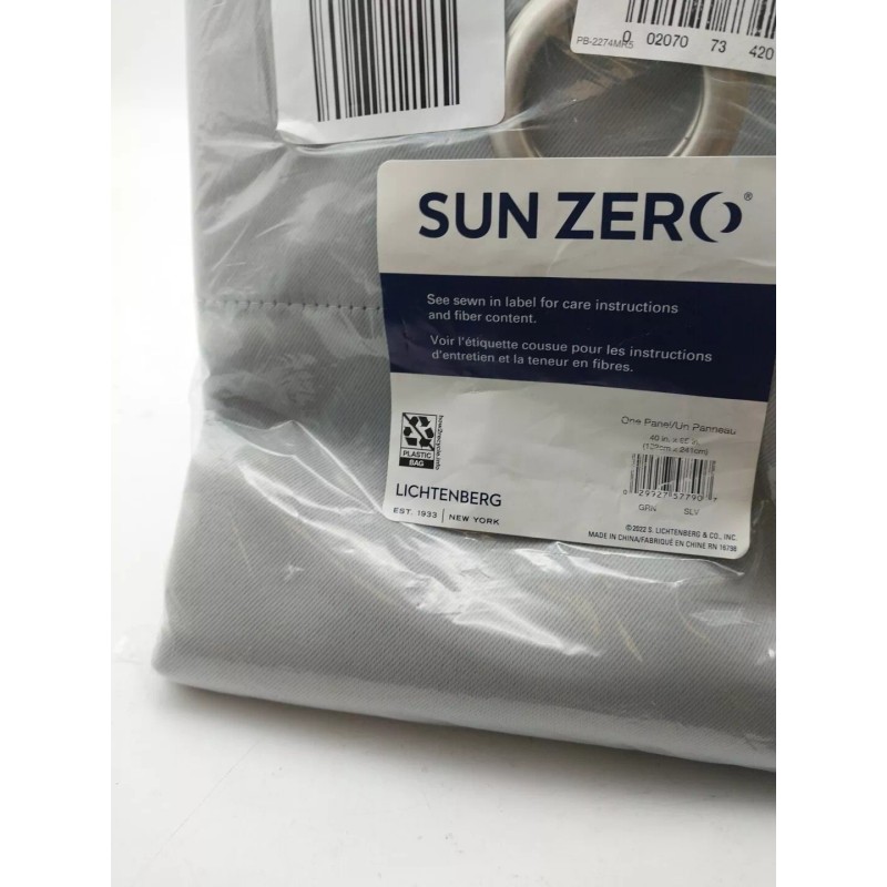 Sun Zero Panel Grommet Curtain Light Gray 40in x 95in