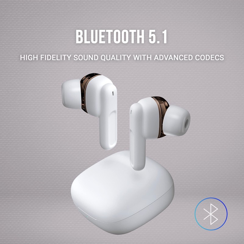 Mars Gaming MHIBW Weiß, Wireless Headset, Bluetooth 5.1, Mikrofon, Geräuschunterdrückung