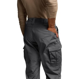 CQR Men's Tactical Pants, Water Resistant Ripstop Cargo Pants, Lightweight EDC Work Hiking Pants, Outdoor Apparel, Raider Mag Pocket Charcoal, 34W x 30L