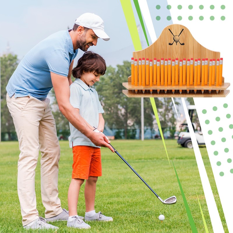 Geelin Golf Pencil Display Case Father Gift Bamboo Wall Golf