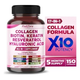 Colágeno Peakpury 4 Tipos + Resveratrol Cúrcuma 150 Cápsulas sin Gluten