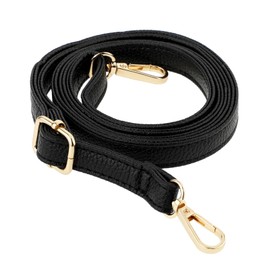 Telooco Leather Shoulder Strap Replacement 85-150cm Adjustable Leather Belt for Purse Crossbody Handbags(Gold Buckle)