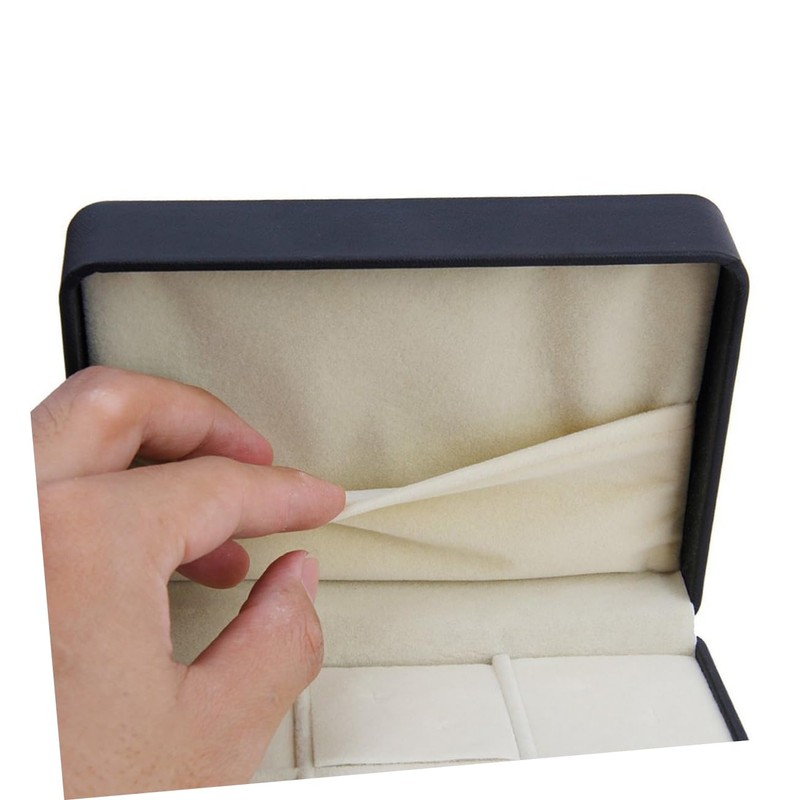 SHERCHPRY Black Cufflink Box Tie Bar Case Tie Clip Storage